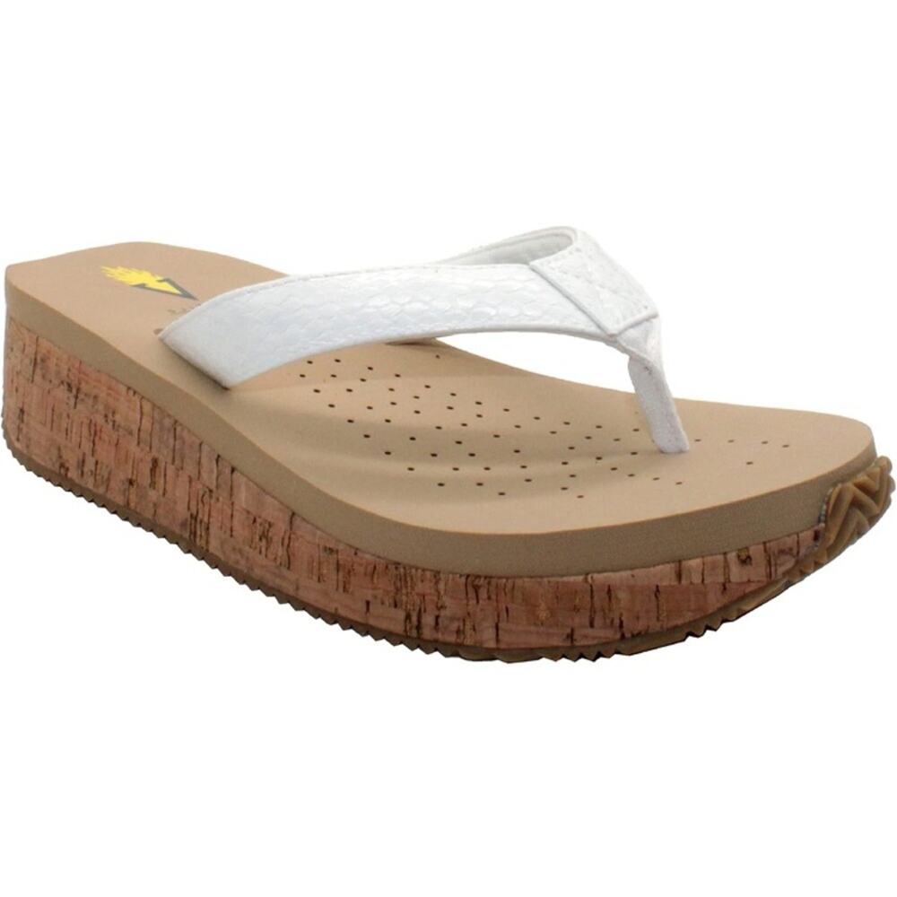 VOLATILE white snake Neville Wedge Sandals